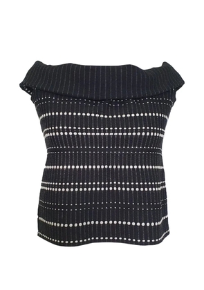 Alexander McQueen Pre-Owned bouclé-knit off-shoulder crop top - Black