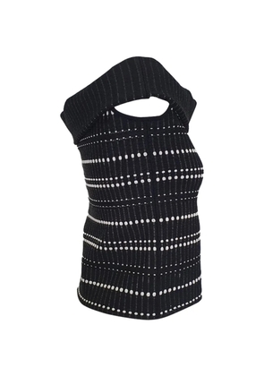 Alexander McQueen Pre-Owned bouclé-knit off-shoulder crop top - Black