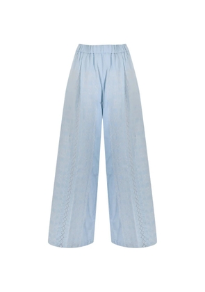 Semicouture embroidered palazzo pants - Blue