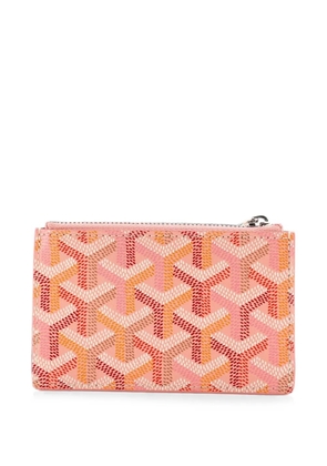 Goyard Pre-Owned Bourbon Zipped Coated Canvas card holder - Pink