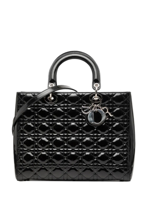 Christian Dior Pre-Owned 2013 Large Patent Cannage Lady Dior satchel - Black