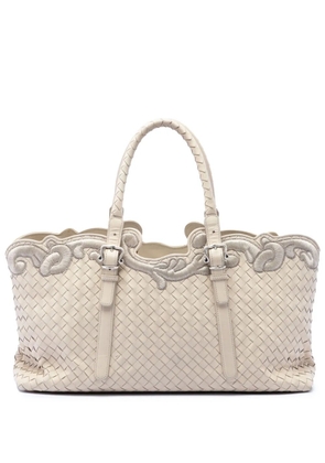 Bottega Veneta Pre-Owned 2000-2007 Embroidered Nappa Intrecciato tote bag - Brown