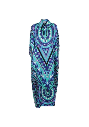 PUCCI geometric-print silk maxi dress - Blue