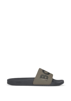 BOSS Italian-made slides with large logo detail - Green