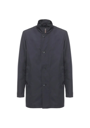 Herno high-neck button-fastening coat - Blue