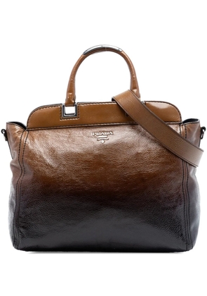Prada Pre-Owned 2013-2026 Sfumato Vernice Naplak Frame satchel - Brown