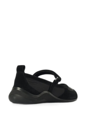 Vic Matie suede-panelled touch-strap ballet flats - Black