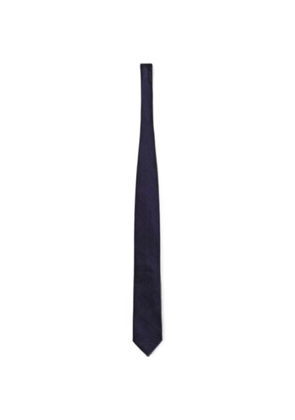 Zegna logo-patch tie - Blue