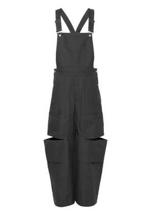 Gucci logo-appliqué cotton dungarees - Grey