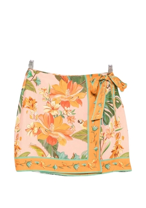 FARM Rio floral-print wrap-style skirt - Pink