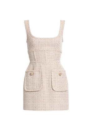 Elie Saab sequin-embellished tweed dress - Neutrals