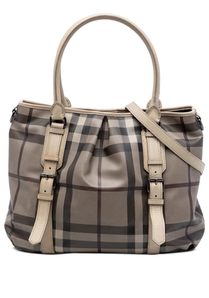 Burberry Pre-Owned 2000-2017 Smoked Check Coated Canvas satchel - Neutrals