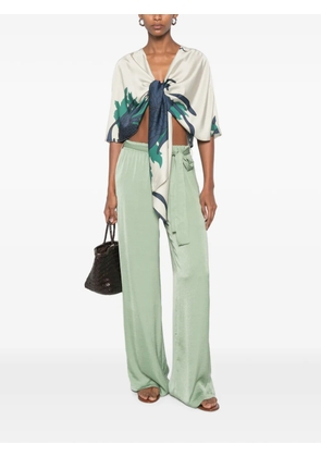 MOUTAKI belted wide-leg palazzo pants - Green