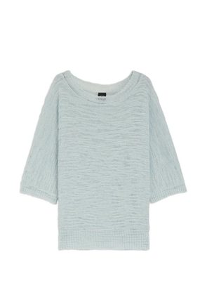 BOSS fine-knit three-quarter sleeve sweater - Blue