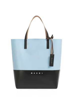 Marni logo-print colour-block tote bag - Blue