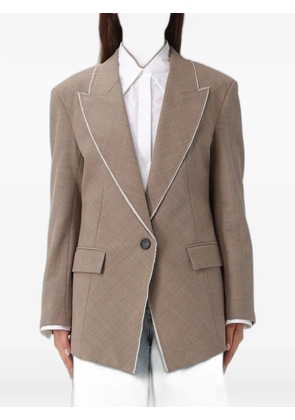MeimeiJ single-breasted frayed-edge blazer - Brown