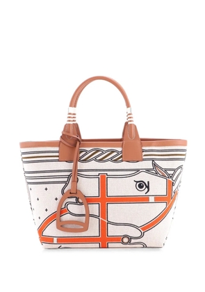 Hermès Pre-Owned Sac Steeple Printed Toile with Leather 28 tote bag - Brown