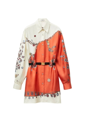 Versace printed silk twill mini dress - Orange