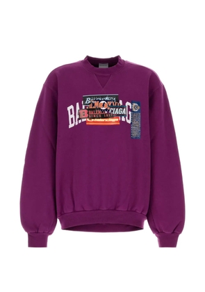 Balenciaga logo-patch sweatshirt - Purple