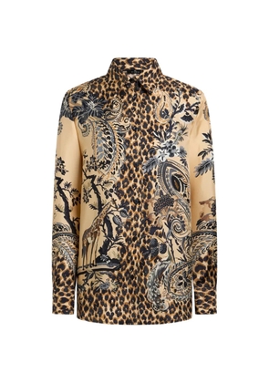 ETRO silk shirt with place leopard print - Neutrals