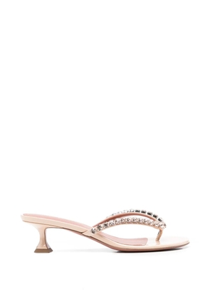 Amina Muaddi Gigi Thong crystal-embellished sandals - Pink