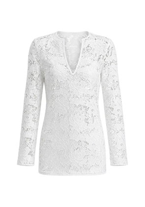 SOLAQUA Daphne floral-lace tunic - White