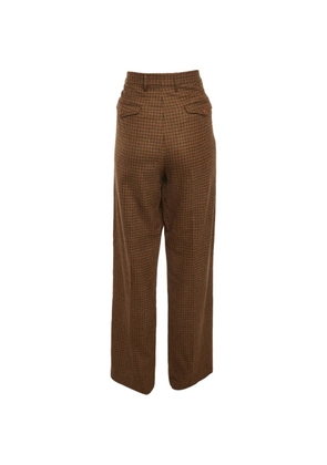 Etro Pre-Owned houndstooth-pattern trousers - Brown
