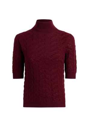 ETRO cable-knit turtleneck sweater - Red