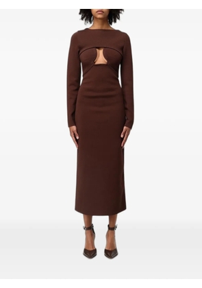 Cult Gaia cut-out long-sleeve midi dress - Brown