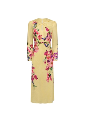 Saloni Claudia floral-print dress - Yellow