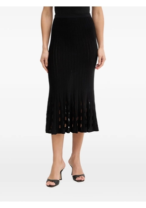 TWINSET ribbed cut-out midi skirt - Black