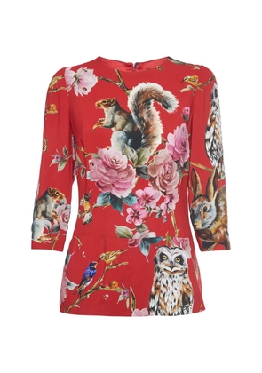 Dolce & Gabbana Pre-Owned Enchanted Forest printed top - Red