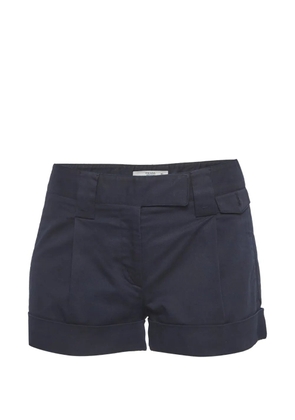 Prada Pre-Owned twill turn-up mini shorts - Blue