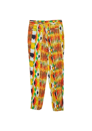 Celine Pre-Owned abstract-print cropped trousers - Yellow