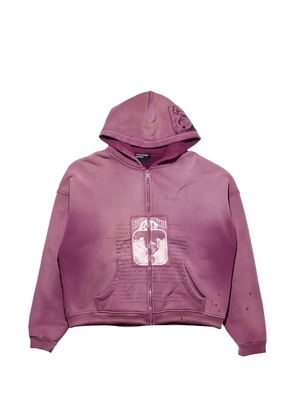 Enfants Riches Déprimés graphic-patch distressed hoodie - Purple