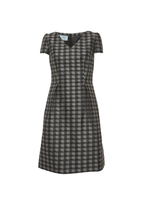 Prada Pre-Owned checked short-sleeve midi dress - Black