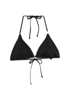 Tory Burch logo-plaque triangle bikini top - Black