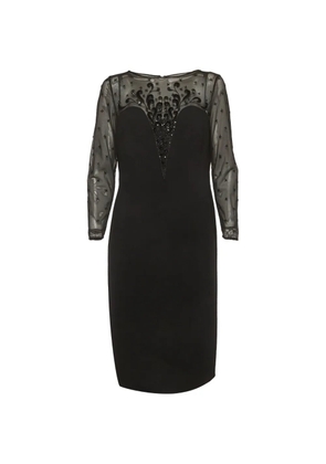 Escada bead-embellished lace-panel midi dress - Black