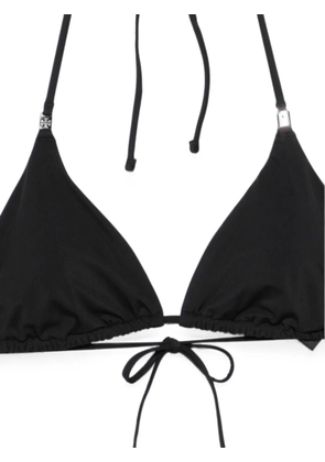 Tory Burch logo-plaque triangle bikini top - Black