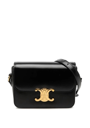 Celine Pre-Owned 2022 Teen Shiny Calfskin Triomphe crossbody bag - Black