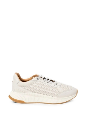 BOSS woven-panel sneakers - White