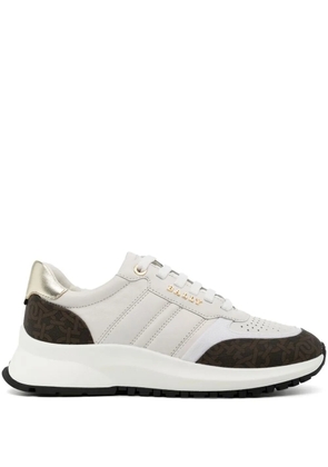 Bally low-top monogram-panelled sneakers - White