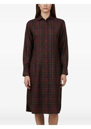 Ralph Lauren Vintage check-print shirt midi dress - Brown