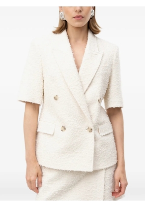 BOSS double-breasted tweed jacket - Neutrals
