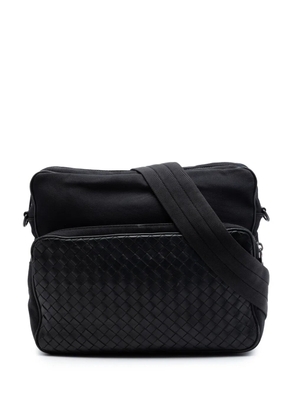 Bottega Veneta Pre-Owned 2012-2026 Nappa Intrecciato Trimmed Canvas Messenger Bag crossbody bag - Black
