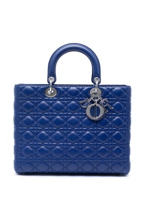 Christian Dior Pre-Owned 2013 Large Lambskin Cannage Lady Dior satchel - Blue