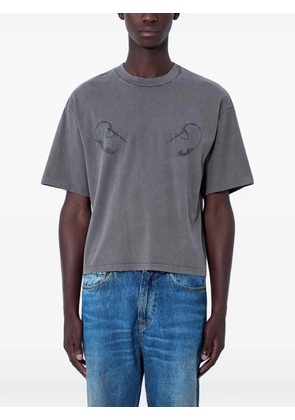 Jean Paul Gaultier logo-embroidered cotton T-shirt - Grey