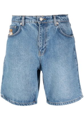 Moschino teddy bear-motif denim shorts - Blue