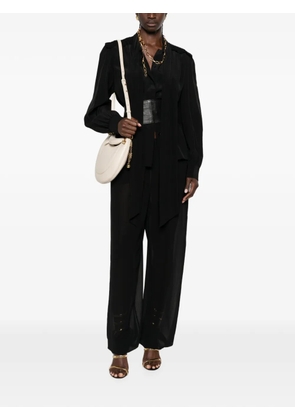 Chloé lace-trim pussy-bow shirt - Black