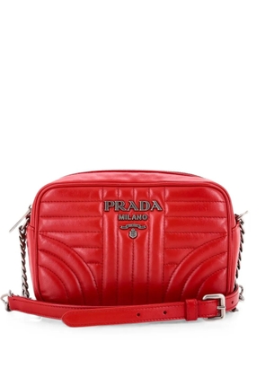 Prada Pre-Owned Camera Bag Diagramme Quilted Leather Mini crossbody bag - Red